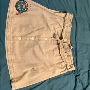 Disney Cream Mini Skirt with Embroidered Details